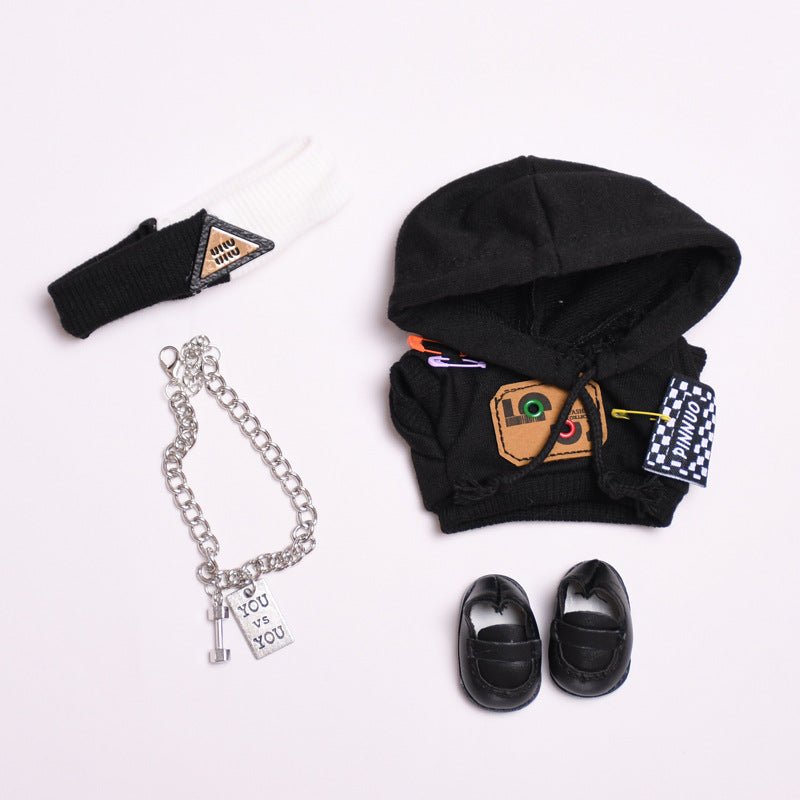 Labubu 17cm Black Sweatshirt Outfit for Vinyl Pendant & Blind Box Dolls【Apparel Only】 - GetBubuWear