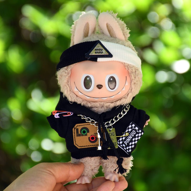 Labubu 17cm Black Sweatshirt Outfit for Vinyl Pendant & Blind Box Dolls【Apparel Only】 - GetBubuWear