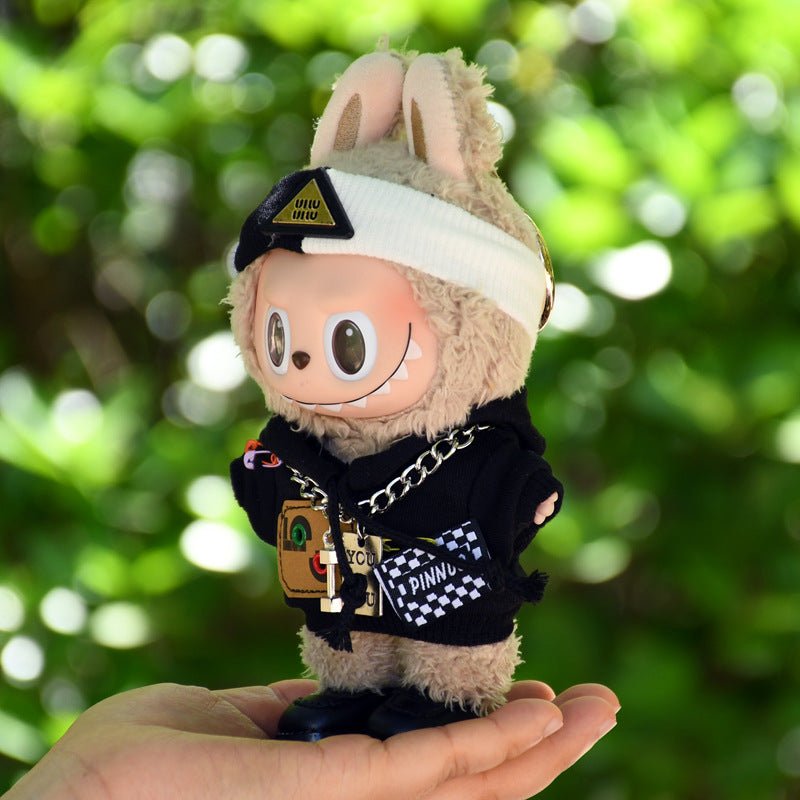 Labubu 17cm Black Sweatshirt Outfit for Vinyl Pendant & Blind Box Dolls【Apparel Only】 - GetBubuWear