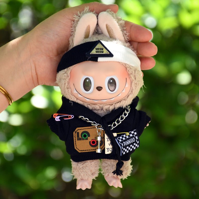Labubu 17cm Black Sweatshirt Outfit for Vinyl Pendant & Blind Box Dolls【Apparel Only】 - GetBubuWear