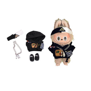 Labubu 17cm Black Sweatshirt Outfit for Vinyl Pendant & Blind Box Dolls【Apparel Only】 - GetBubuWear