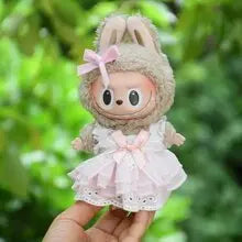 Labubu 17cm Pink Bowknot Gauze Dress, Cute Princess Outfit【Apparel Only】 - GetBubuWear