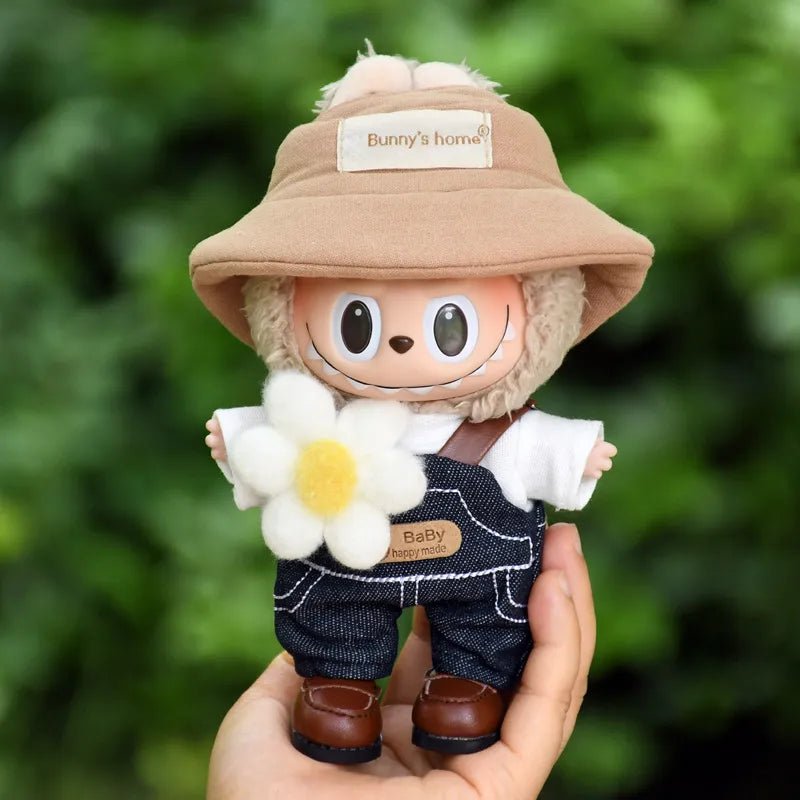 POP MART Labubu Spring Wilderness Overalls Set for 17cm Vinyl Plush Doll Pendant【Apparel Only】 - GetBubuWear
