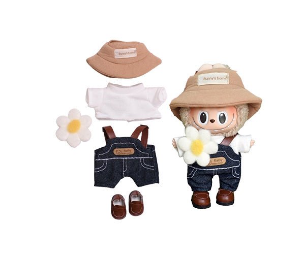 POP MART Labubu Spring Wilderness Overalls Set for 17cm Vinyl Plush Doll Pendant【Apparel Only】 - GetBubuWear