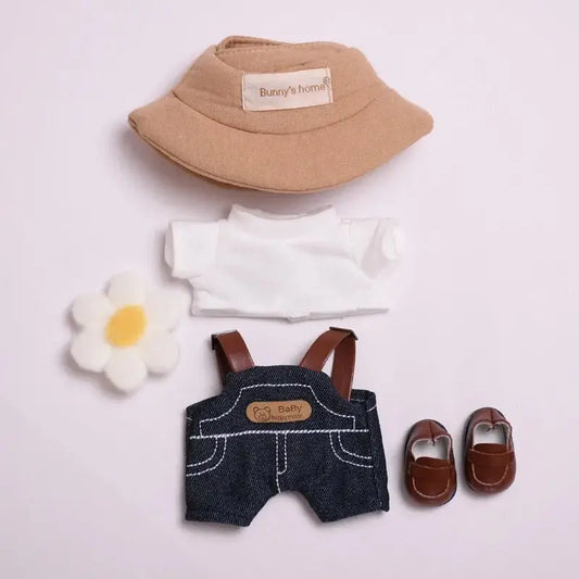 POP MART Labubu Spring Wilderness Overalls Set for 17cm Vinyl Plush Doll Pendant【Apparel Only】 - GetBubuWear