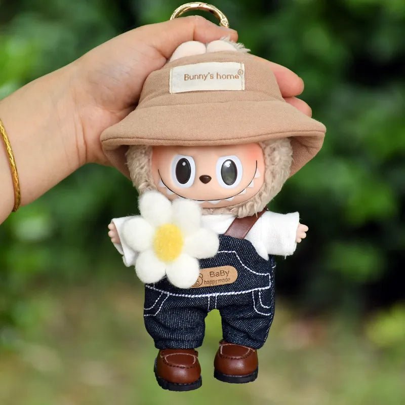 POP MART Labubu Spring Wilderness Overalls Set for 17cm Vinyl Plush Doll Pendant【Apparel Only】 - GetBubuWear