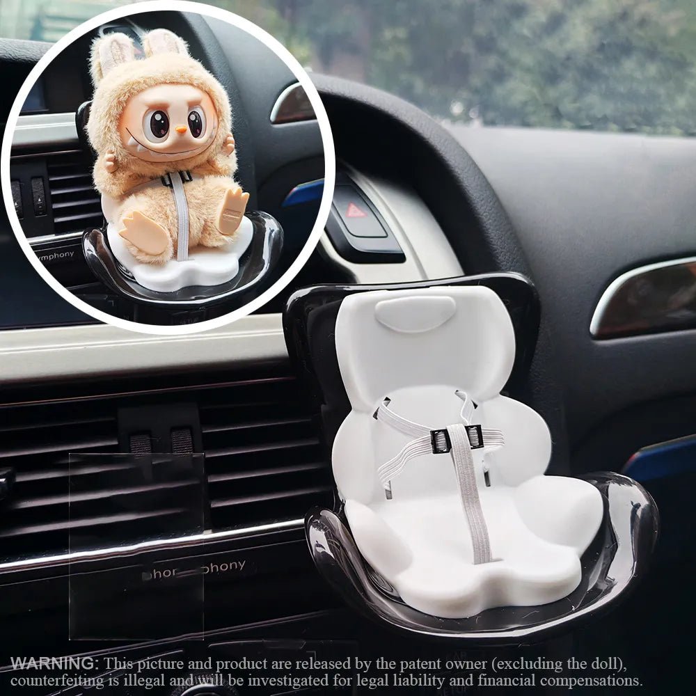 Labubu Car Seat : Cute Air Vent & Safety Seat Decor | Premium Car Charms for Interior Decoration - GetBubuWear