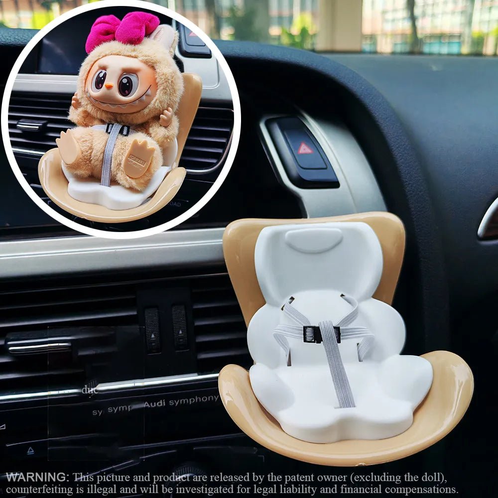 Labubu Car Seat : Cute Air Vent & Safety Seat Decor | Premium Car Charms for Interior Decoration - GetBubuWear